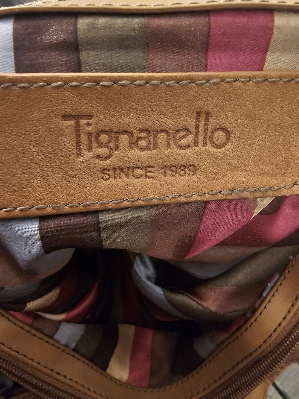 Tignanello Tan Leather Shoulder Tote - Picture 5 of 5